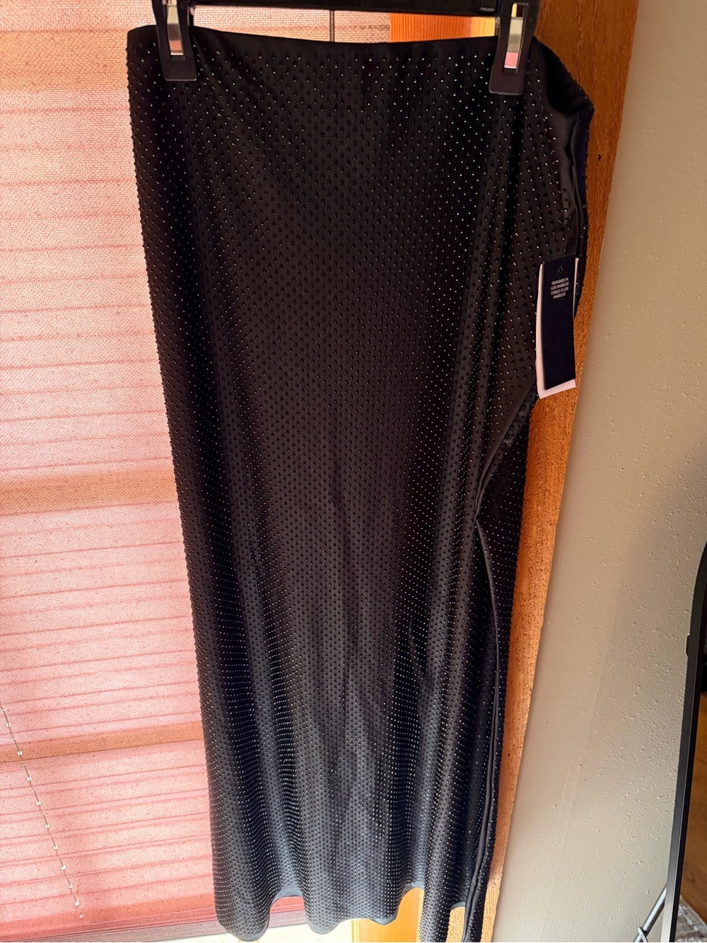 AFRM Black Rhinestone Maxi Skirt